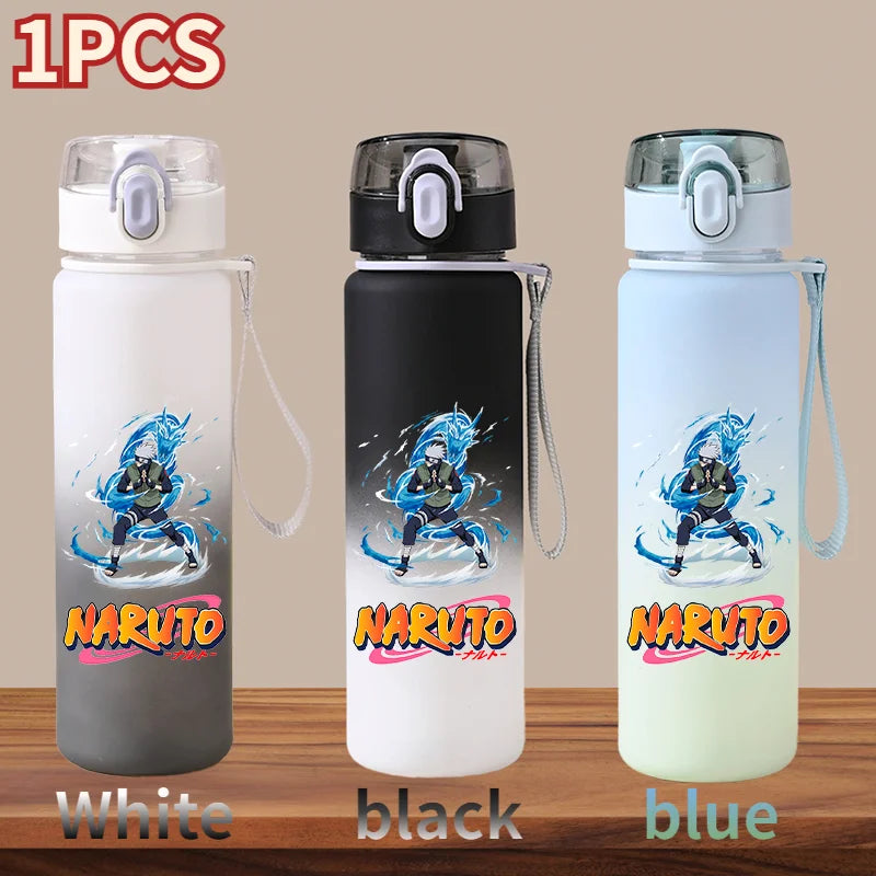 NARUTO 560ML Large Capacity Children Water Cup Portable Plastic Outdoor Sports Aldults Drinking Water Bottle Anime Uchiha Sasuke