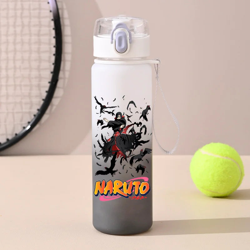 NARUTO 560ML Large Capacity Children Water Cup Portable Plastic Outdoor Sports Aldults Drinking Water Bottle Anime Uchiha Sasuke