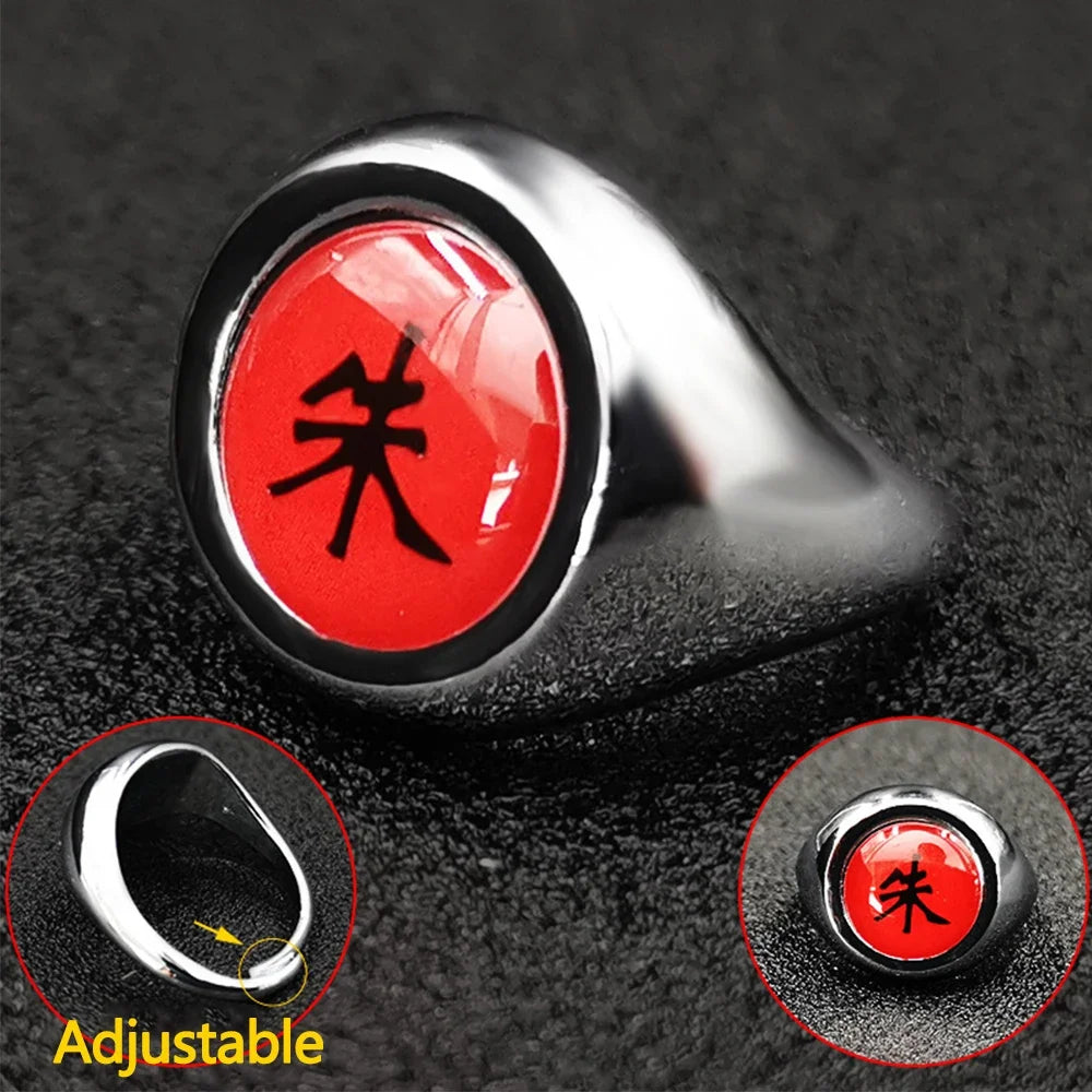 Bandai Naruto Akatsuki Rings Headbands Anime Figure Itachi Cosplay Ring Accessories Props Jewerly Christmas Party Gifts