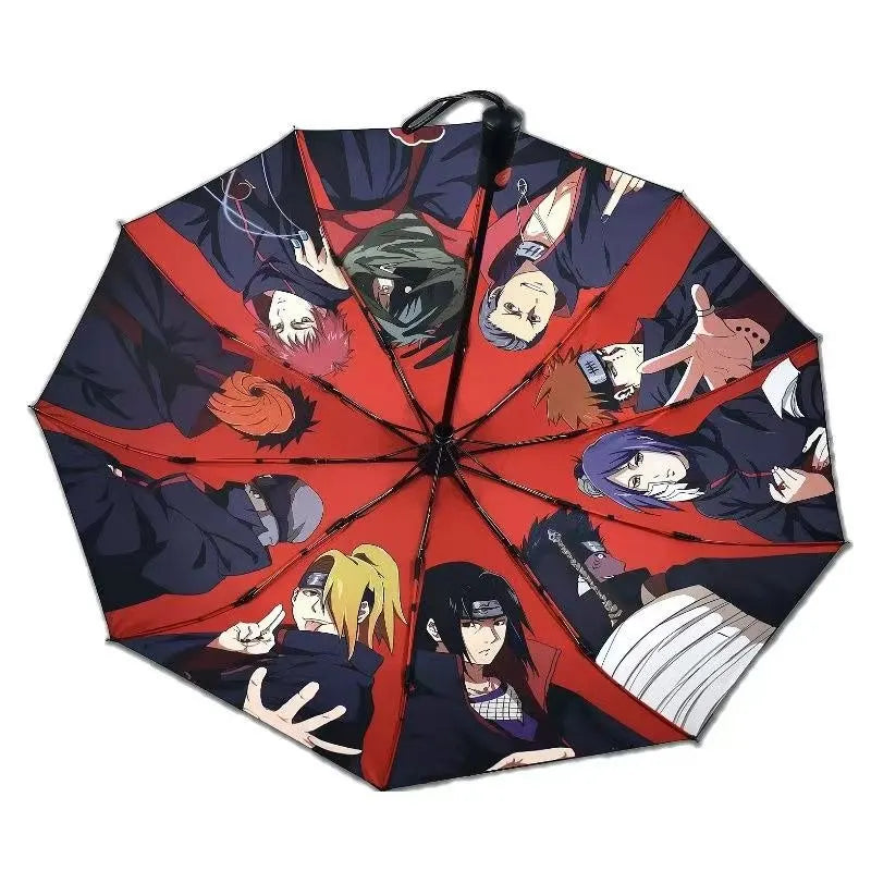 New Naruto Umbrella Automatic Sunny Umbrella Akatsuki Itachi Sasuke Animation Peripheral Cartoon Creative Children's Gift Toys