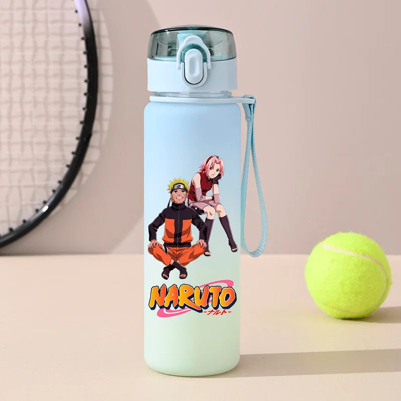 NARUTO 560ML Large Capacity Children Water Cup Portable Plastic Outdoor Sports Aldults Drinking Water Bottle Anime Uchiha Sasuke