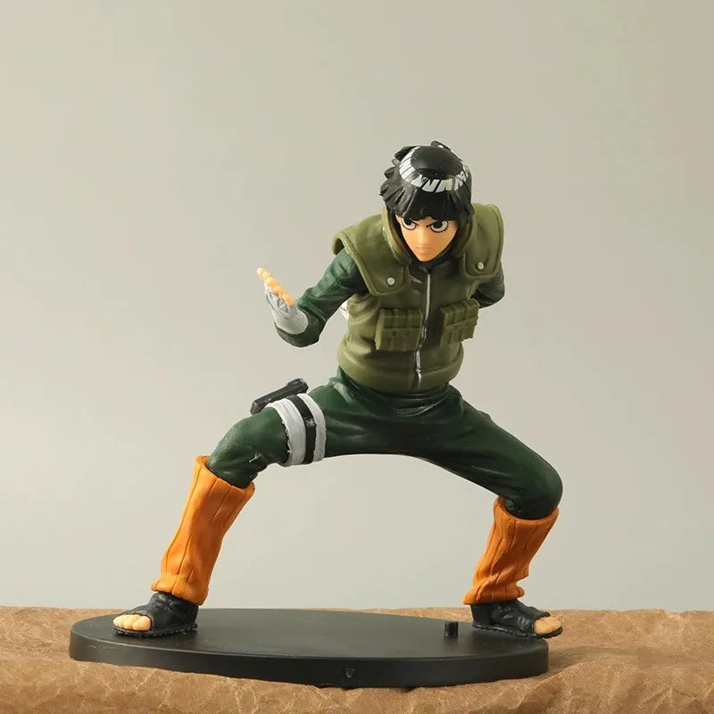 15CM Anime Naruto: Shippūden Rock Lee Naruto Fighting Stance Model Toy Gift Action Figure Famous Battle Scenes