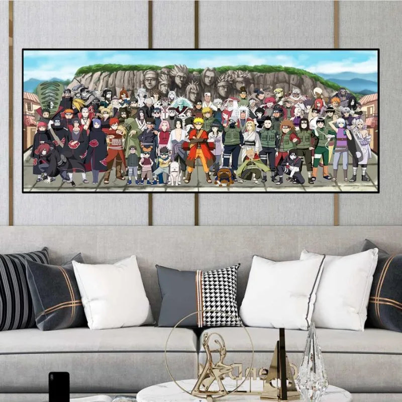 Naruto Family Portrait Decoration Painting Organized By Naruto Sasuke Xiao for Hanging Paintings Kid's Bedroom Bedside Mural
