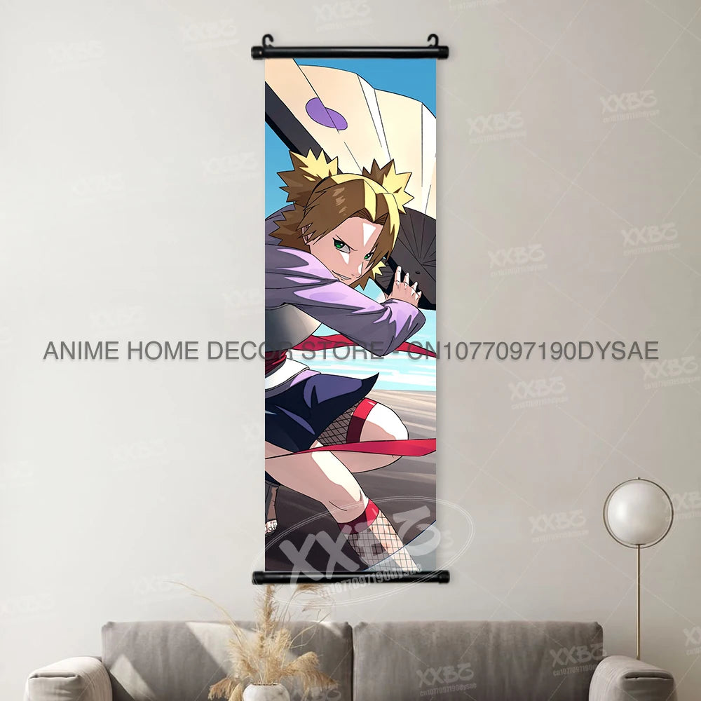 Naruto Posters Scroll Wall Decor Uchiha Itachi Home Pictures Haruno Sakura Anime Hanging Nara Shikamaru Art Paintings Orochimaru