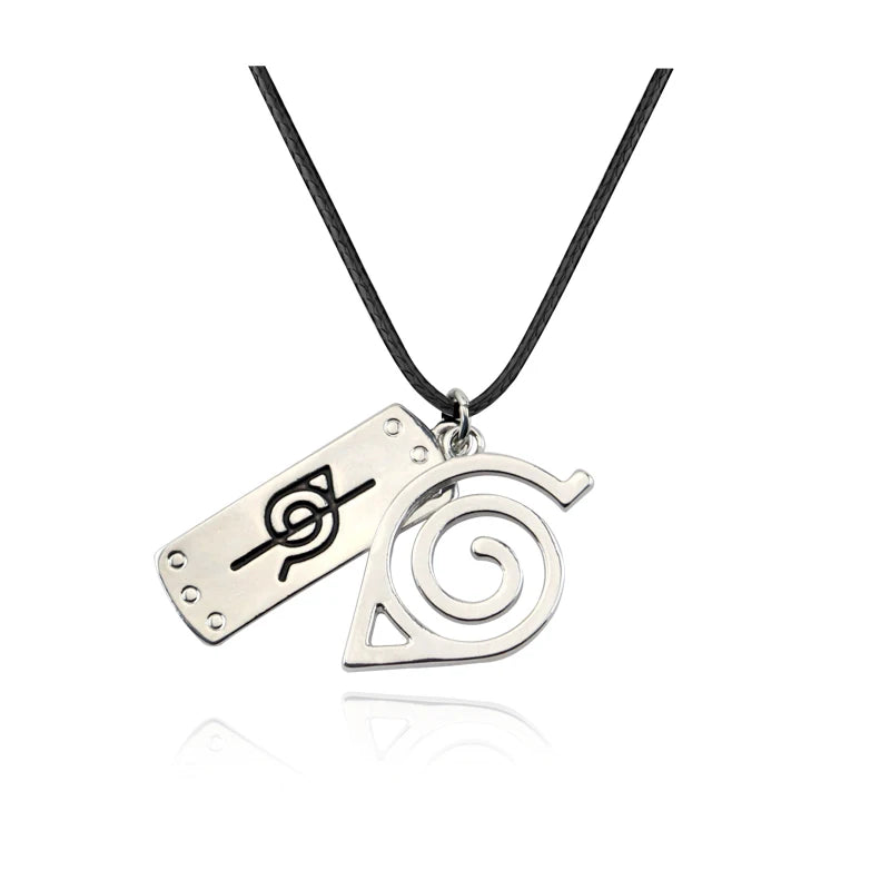Anime Konoha Leather Necklace Akatsuki Red Cloud Pendant Anime Accessories Cosplay Akatsuki Itachi Cartoon Toys Gifts