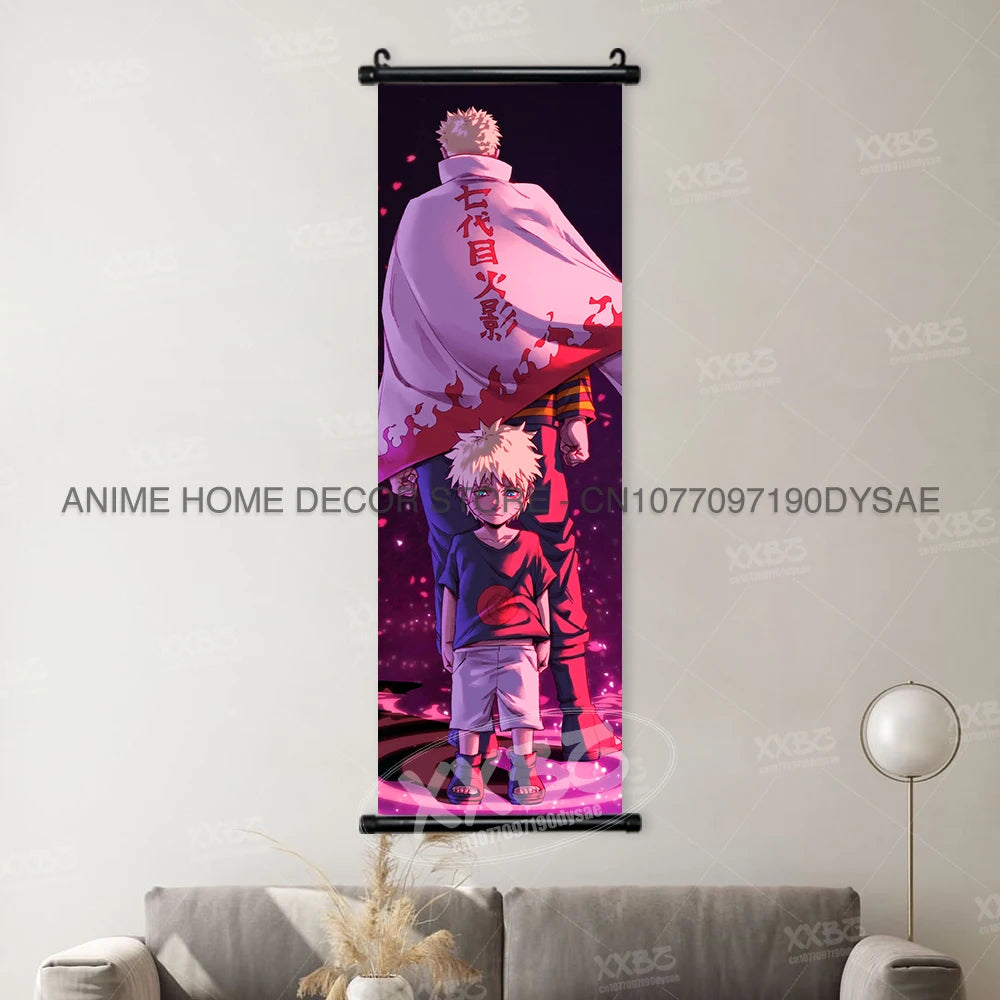 Naruto Posters Scroll Wall Decor Uchiha Itachi Home Pictures Haruno Sakura Anime Hanging Nara Shikamaru Art Paintings Orochimaru