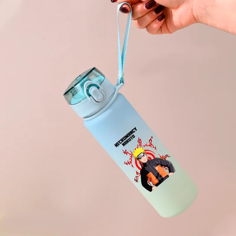 NARUTO 560ML Large Capacity Children Water Cup Portable Plastic Outdoor Sports Aldults Drinking Water Bottle Anime Uchiha Sasuke