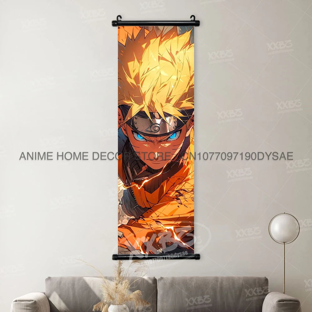 Naruto Posters Scroll Wall Decor Uchiha Itachi Home Pictures Haruno Sakura Anime Hanging Nara Shikamaru Art Paintings Orochimaru