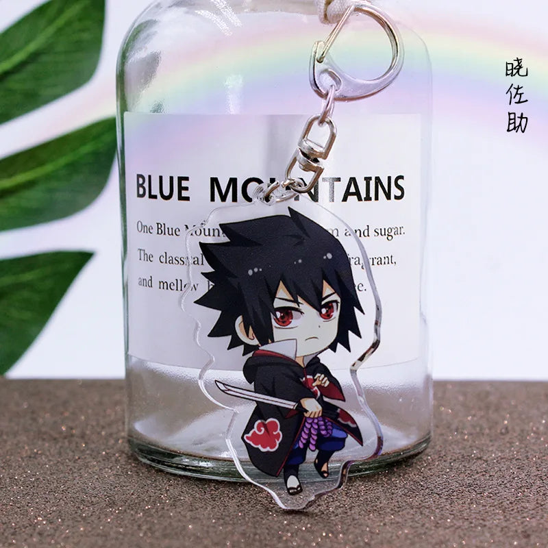 Anime Akatsuki Keychain Uzumaki Gaara Uchiha Sasuke Senju Hashirama Pain Jiraiya Acrylic Key Chains Pendant Figure Toys Gifts