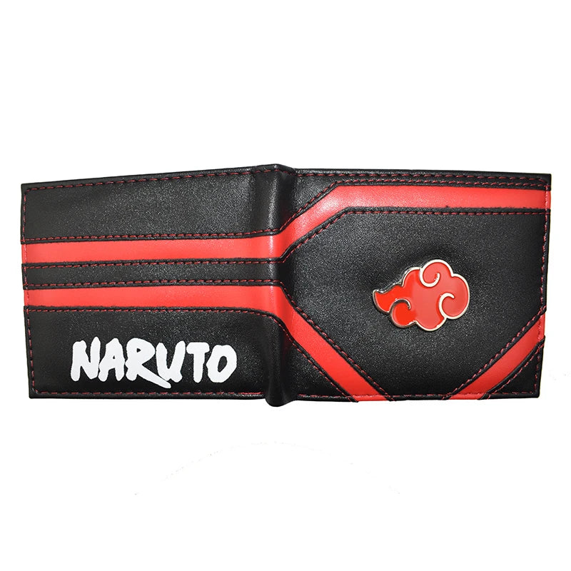 KAYOU Cool Metal Design Naruto Wallet Naruto Shippuden Short Purse with Zipper Pocket