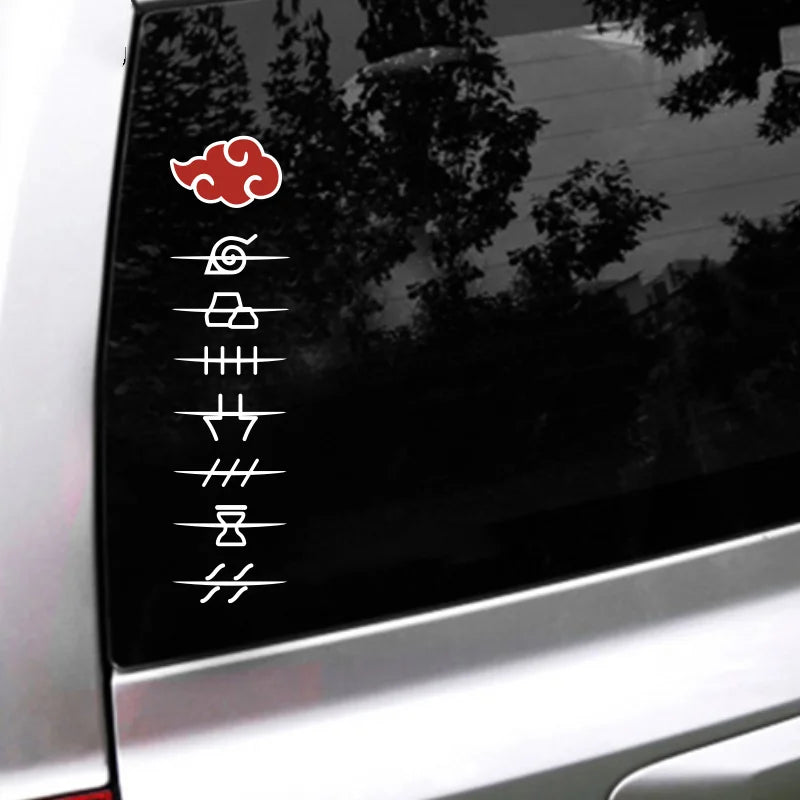 New Naruto Akatsuki Car Stickers Decorate Car Windows Glass Cartoon Car Stickers 38Cm Naruto Emblem Stickers Automobile Cartoon