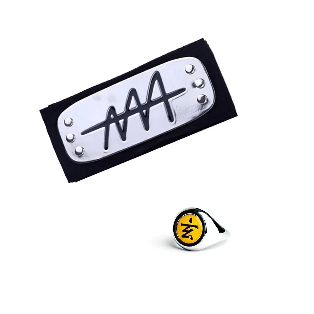 Bandai Naruto Akatsuki Rings Headbands Anime Figure Itachi Cosplay Ring Accessories Props Jewerly Christmas Party Gifts