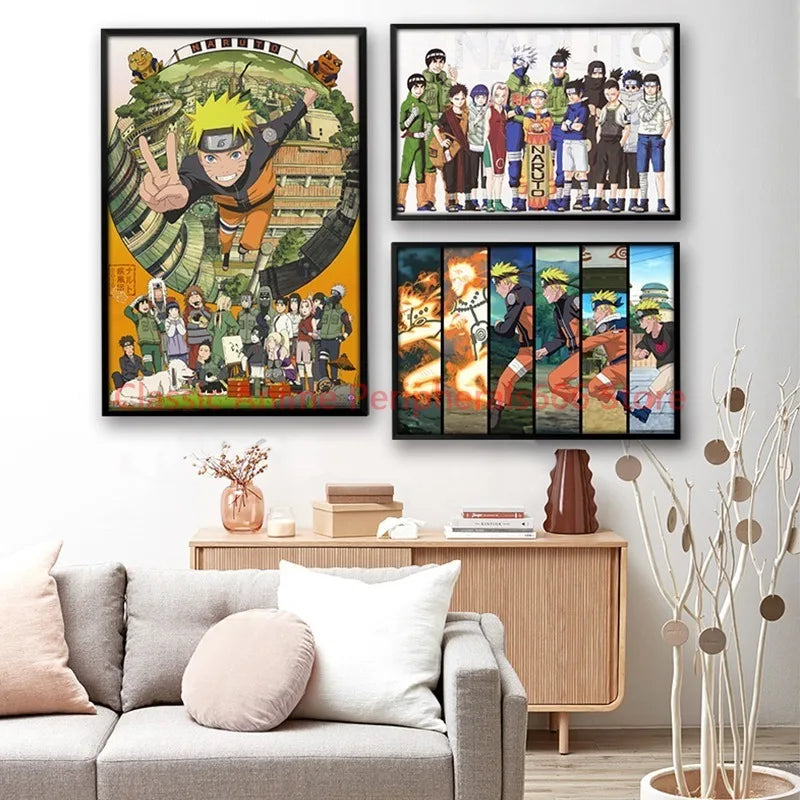 Naruto Hang Up Posters, Family Photos, Decorative Paintings, Naruto Sasuke, Organizes Children's Room Anime, Bedroom Murals, Etc