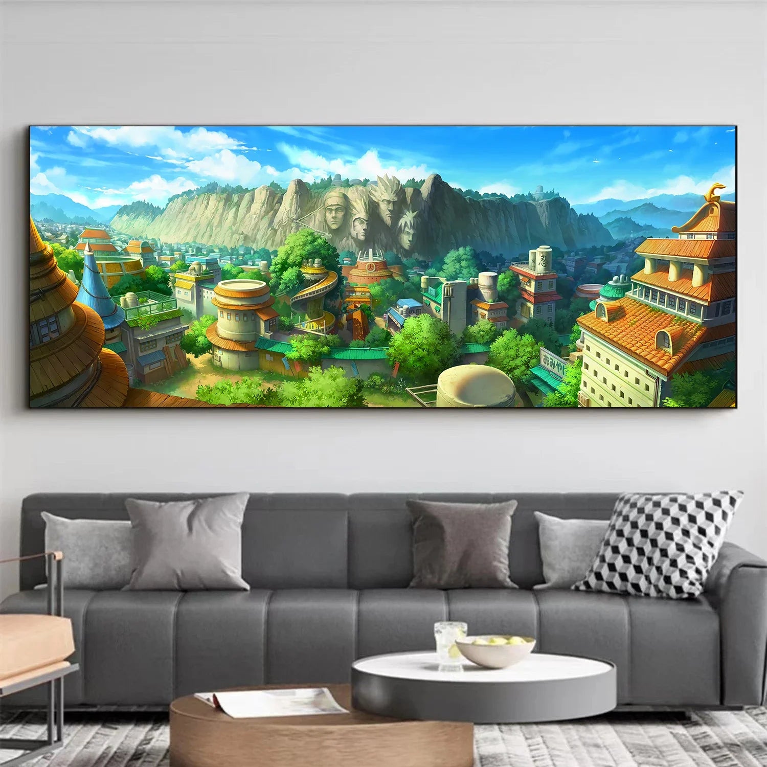 Naruto Family Portrait Decoration Painting Organized By Naruto Sasuke Xiao for Hanging Paintings Kid's Bedroom Bedside Mural