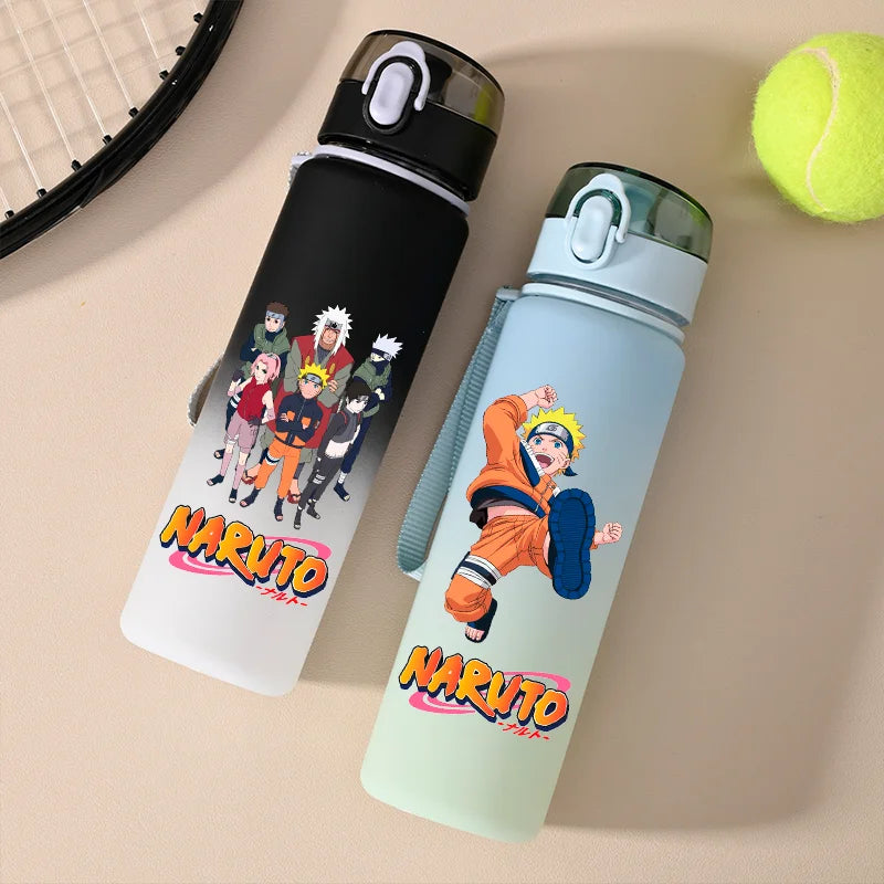 NARUTO 560ML Large Capacity Children Water Cup Portable Plastic Outdoor Sports Aldults Drinking Water Bottle Anime Uchiha Sasuke