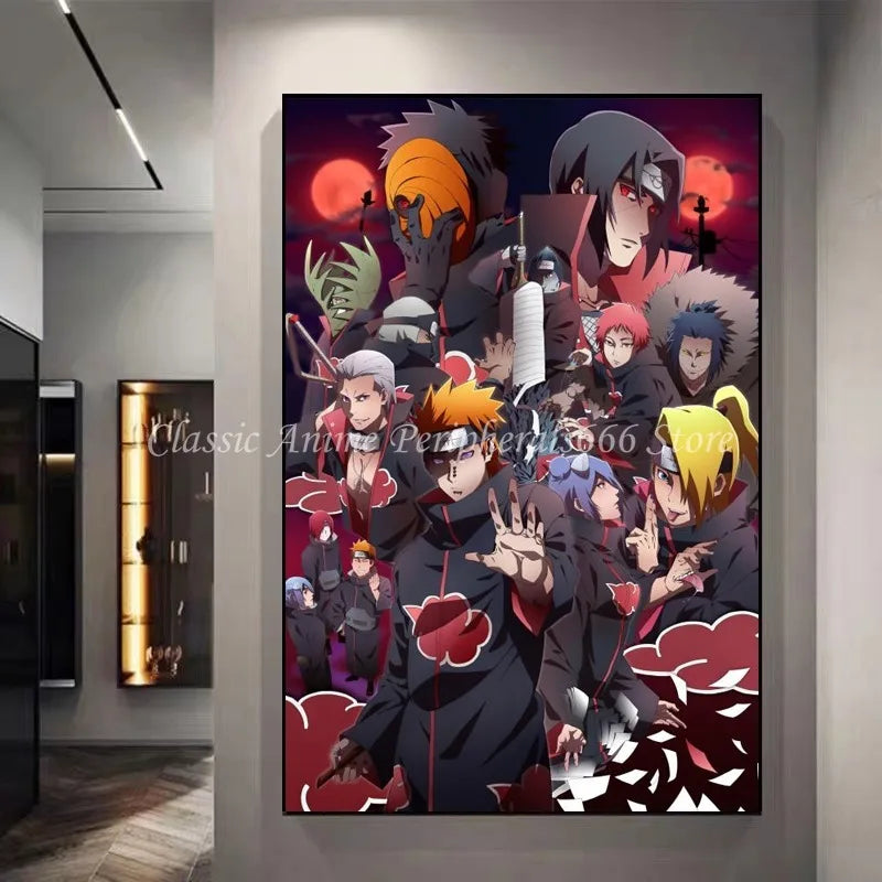 Naruto Anime Decoration Painting Naruto Kakashi Uchiha Itachi Xiao Organizes Posters, Entrance Paintings, Murals