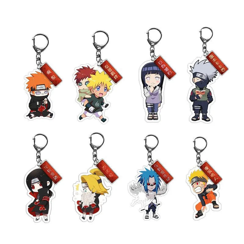 40Style Uzumaki Uchiha Sakura Gaara Obito Itachi Madara Hatake Kakashi Anime Figures Acrylic Keychains Fans Gift