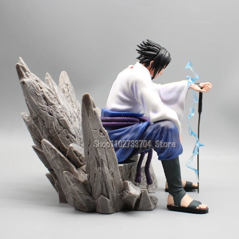 Naruto Uchiha Sasuke Figures Mantra Seal Sitting Uchiha Sasuke Action Figures 18cm PVC Anime Collection Model Toys Gifts
