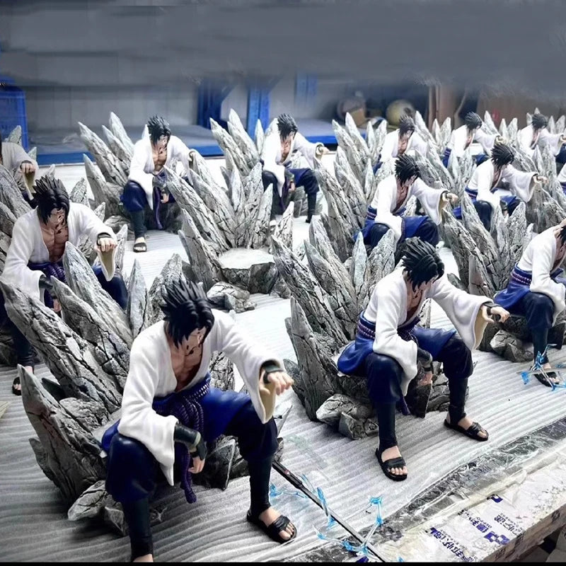 Naruto Uchiha Sasuke Figures Mantra Seal Sitting Uchiha Sasuke Action Figures 18cm PVC Anime Collection Model Toys Gifts