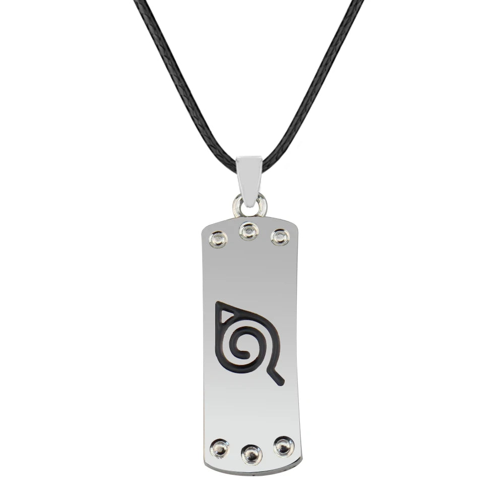 Anime Konoha Leather Necklace Akatsuki Red Cloud Pendant Anime Accessories Cosplay Akatsuki Itachi Cartoon Toys Gifts