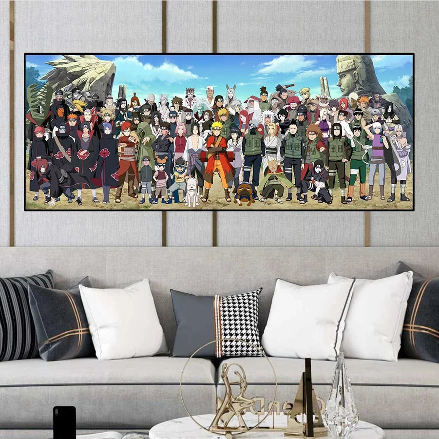 Naruto Family Portrait Decoration Painting Organized By Naruto Sasuke Xiao for Hanging Paintings Kid's Bedroom Bedside Mural