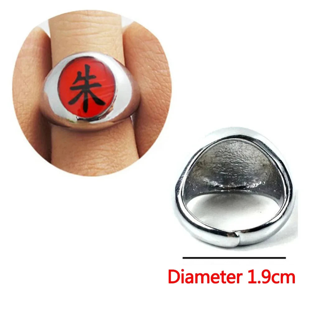 Bandai Naruto Akatsuki Rings Headbands Anime Figure Itachi Cosplay Ring Accessories Props Jewerly Christmas Party Gifts