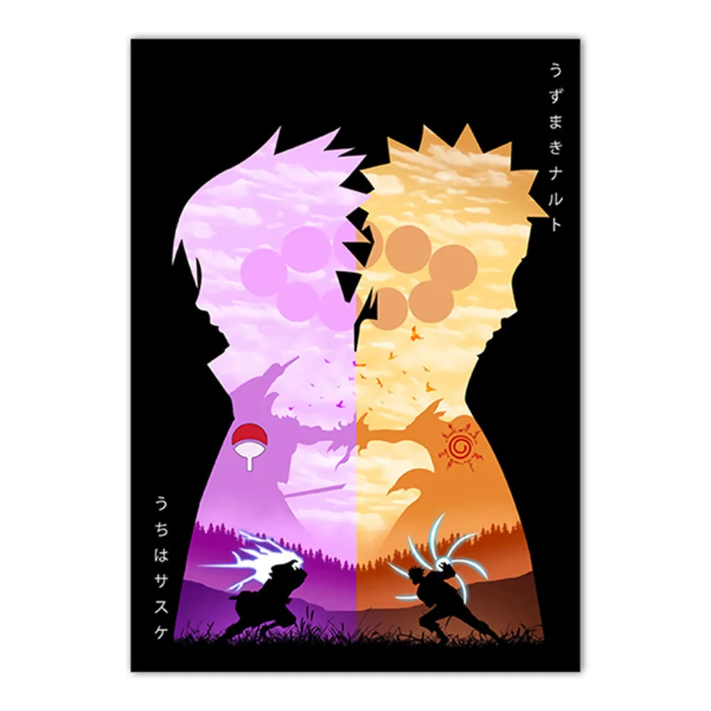 Naruto Poster Japanese Anime Naruto Sasuke HD Decorative Painting Frameless Canvas Painting Home Wall Decoration