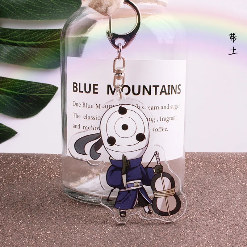 Anime Akatsuki Keychain Uzumaki Gaara Uchiha Sasuke Senju Hashirama Pain Jiraiya Acrylic Key Chains Pendant Figure Toys Gifts