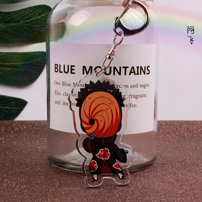 Anime Akatsuki Keychain Uzumaki Gaara Uchiha Sasuke Senju Hashirama Pain Jiraiya Acrylic Key Chains Pendant Figure Toys Gifts