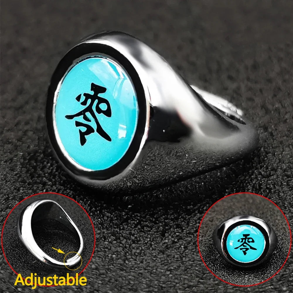 Bandai Naruto Akatsuki Rings Headbands Anime Figure Itachi Cosplay Ring Accessories Props Jewerly Christmas Party Gifts