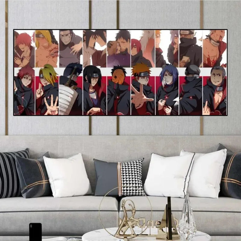 Naruto Family Portrait Decoration Painting Organized By Naruto Sasuke Xiao for Hanging Paintings Kid's Bedroom Bedside Mural