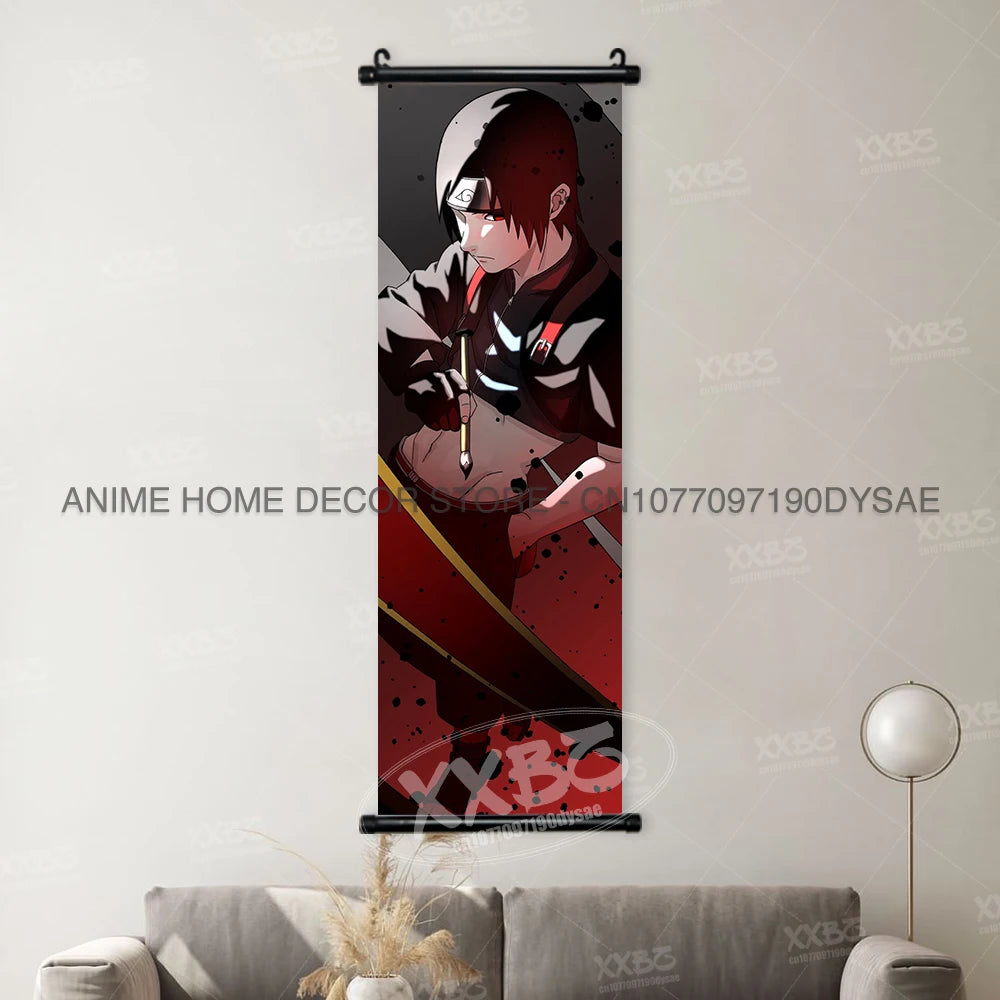 Naruto Posters Scroll Wall Decor Uchiha Itachi Home Pictures Haruno Sakura Anime Hanging Nara Shikamaru Art Paintings Orochimaru
