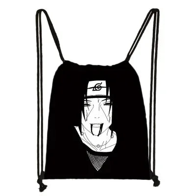 New Anime Uchiha Sasuke Akatsuki Sharingan Cartoon Drawstring Bag Children's Portable Backpack toys Gift