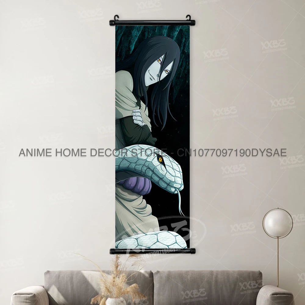 Naruto Posters Scroll Wall Decor Uchiha Itachi Home Pictures Haruno Sakura Anime Hanging Nara Shikamaru Art Paintings Orochimaru