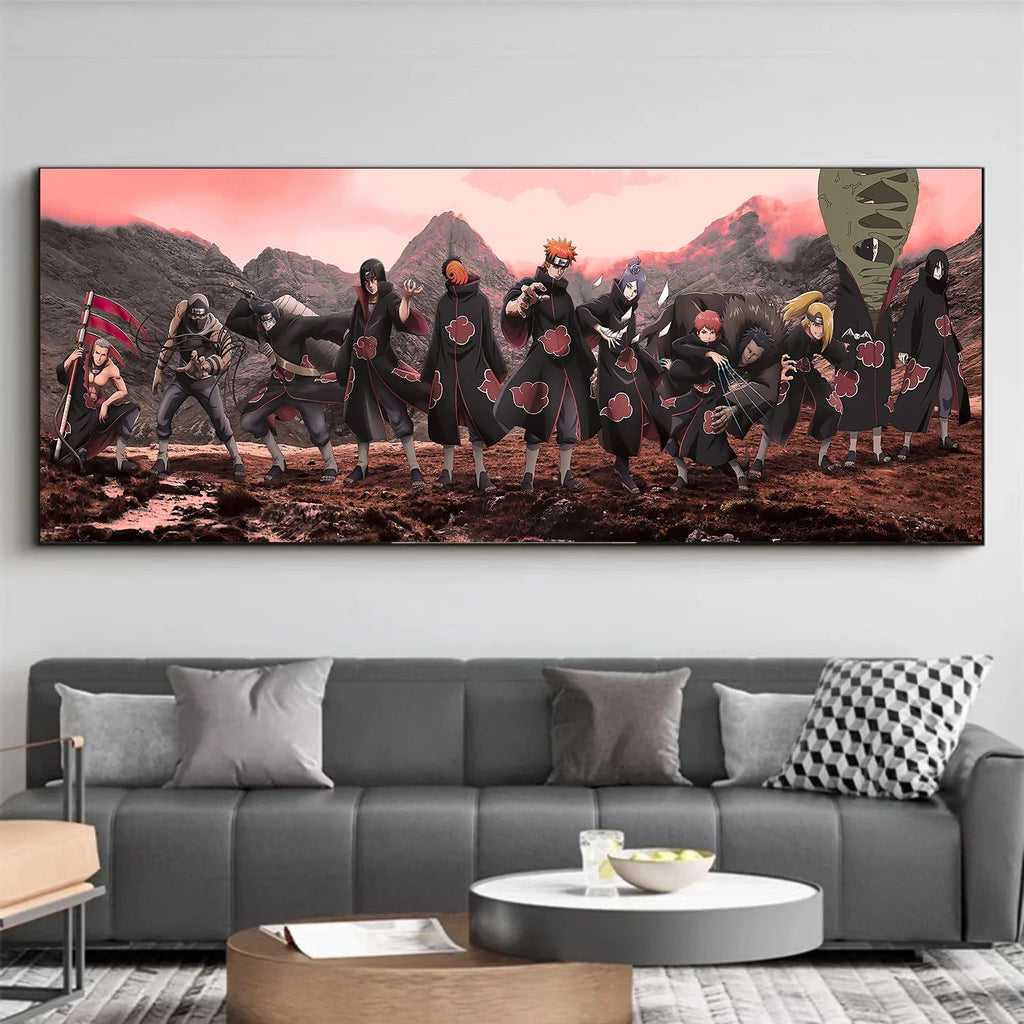 Naruto Family Portrait Decoration Painting Organized By Naruto Sasuke Xiao for Hanging Paintings Kid's Bedroom Bedside Mural