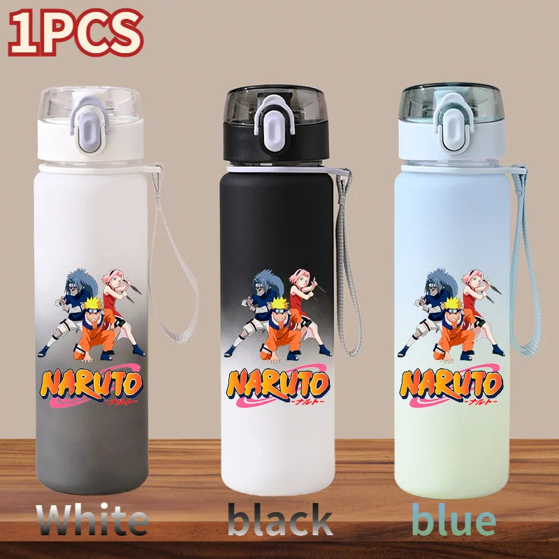 NARUTO 560ML Large Capacity Children Water Cup Portable Plastic Outdoor Sports Aldults Drinking Water Bottle Anime Uchiha Sasuke