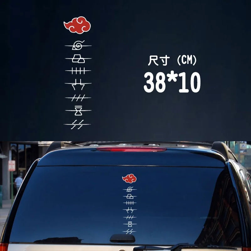 New Naruto Akatsuki Car Stickers Decorate Car Windows Glass Cartoon Car Stickers 38Cm Naruto Emblem Stickers Automobile Cartoon