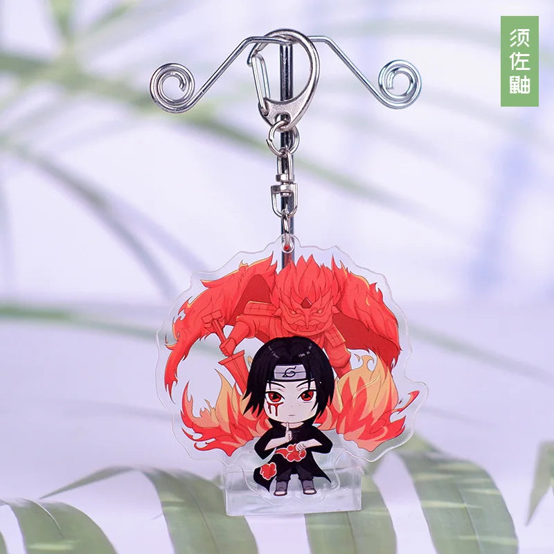 Anime Akatsuki Keychain Uzumaki Gaara Uchiha Sasuke Senju Hashirama Pain Jiraiya Acrylic Key Chains Pendant Figure Toys Gifts