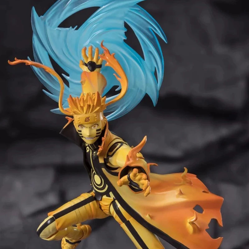 SHF Uzumaki Naruto Action Figure Rikudo Sennin Naruto Kurama Link Mode Figurine Movable Model Collection Anime Toy