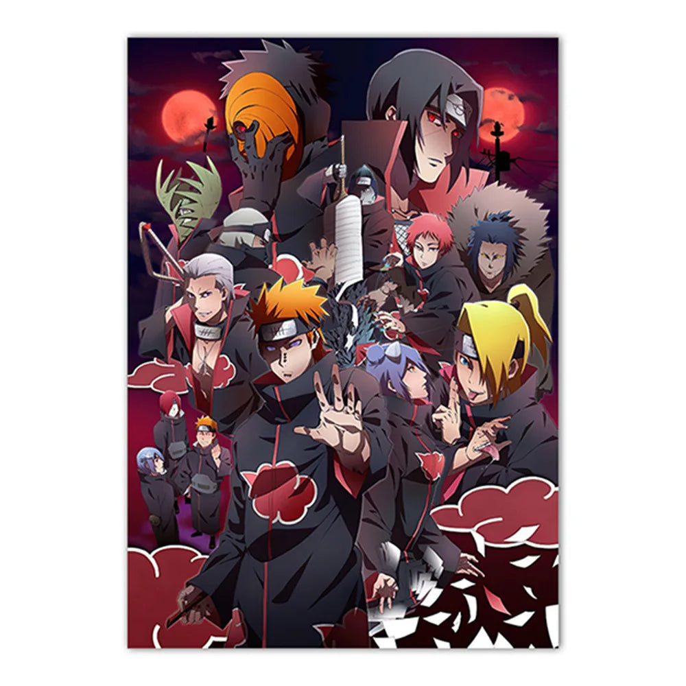 Naruto Poster Japanese Anime Naruto Sasuke HD Decorative Painting Frameless Canvas Painting Home Wall Decoration