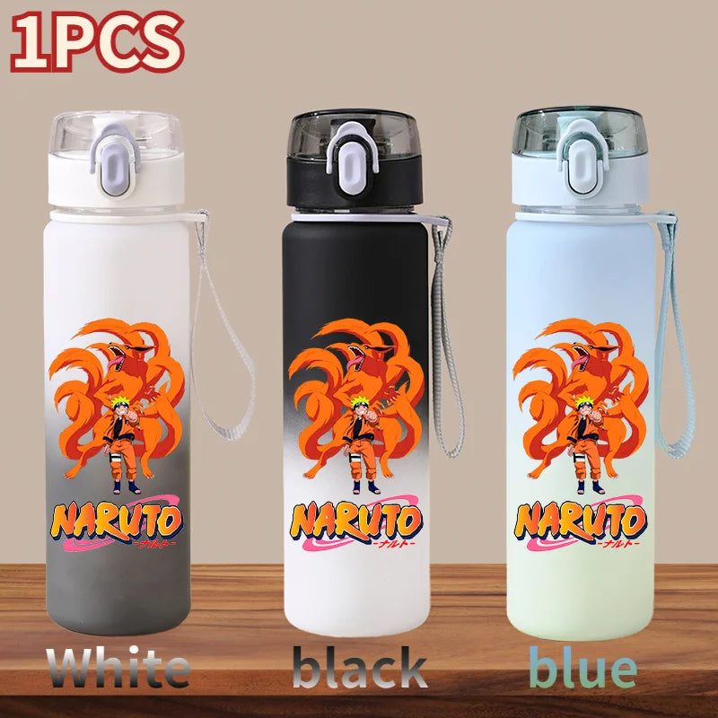 NARUTO 560ML Large Capacity Children Water Cup Portable Plastic Outdoor Sports Aldults Drinking Water Bottle Anime Uchiha Sasuke