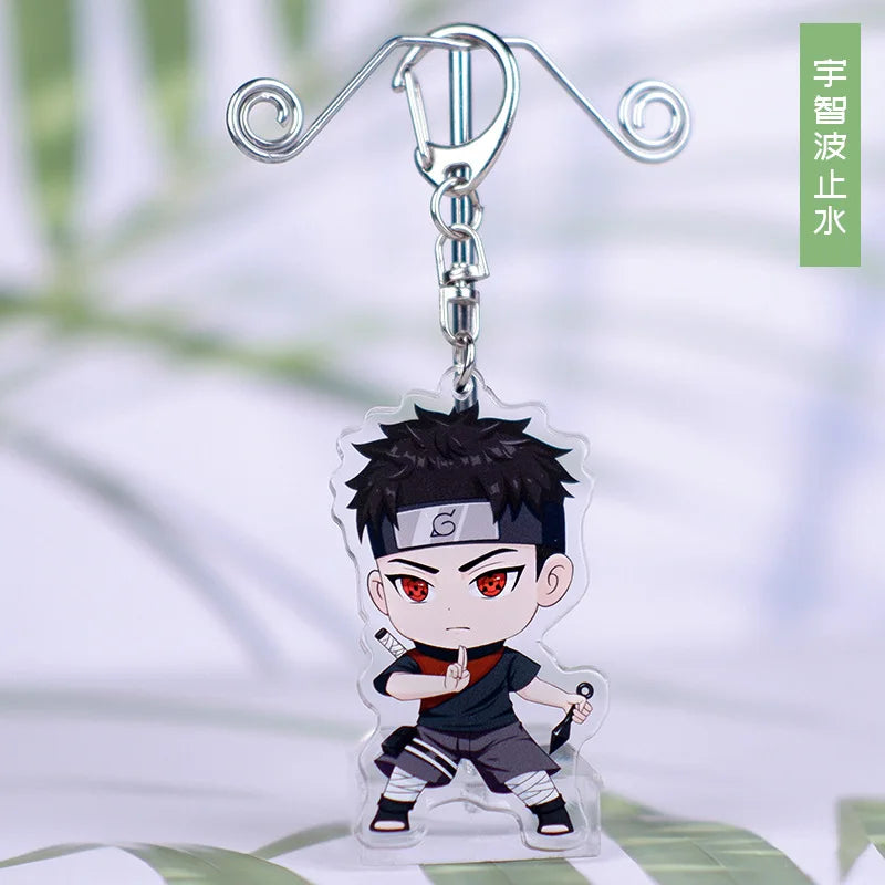 Anime Akatsuki Keychain Uzumaki Gaara Uchiha Sasuke Senju Hashirama Pain Jiraiya Acrylic Key Chains Pendant Figure Toys Gifts