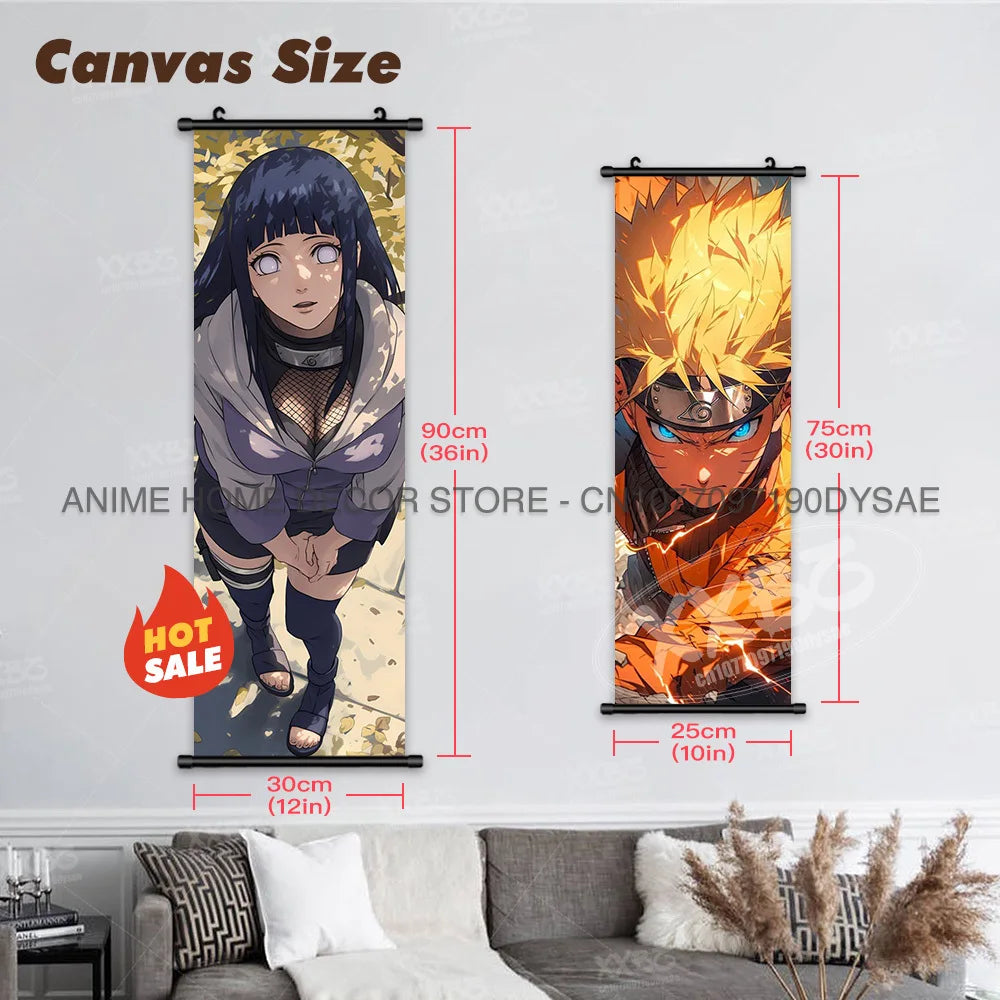 Naruto Posters Scroll Wall Decor Uchiha Itachi Home Pictures Haruno Sakura Anime Hanging Nara Shikamaru Art Paintings Orochimaru