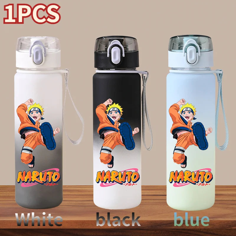 NARUTO 560ML Large Capacity Children Water Cup Portable Plastic Outdoor Sports Aldults Drinking Water Bottle Anime Uchiha Sasuke