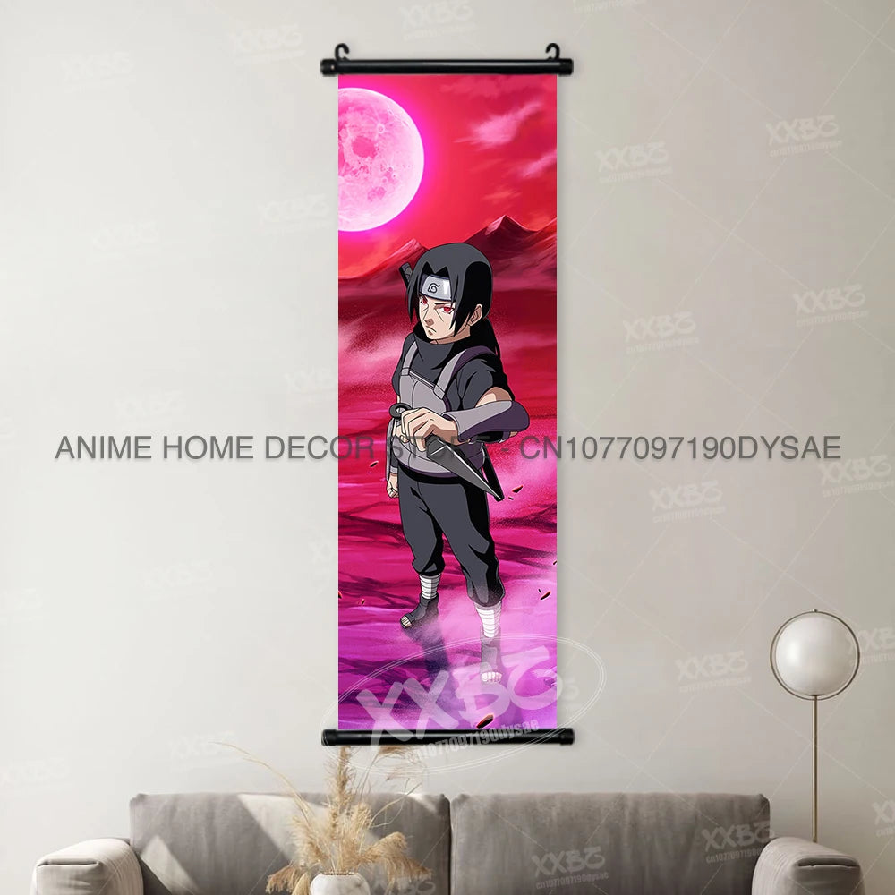 Naruto Posters Scroll Wall Decor Uchiha Itachi Home Pictures Haruno Sakura Anime Hanging Nara Shikamaru Art Paintings Orochimaru