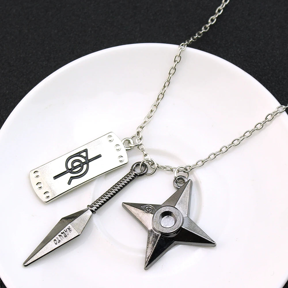 Anime Konoha Leather Necklace Akatsuki Red Cloud Pendant Anime Accessories Cosplay Akatsuki Itachi Cartoon Toys Gifts