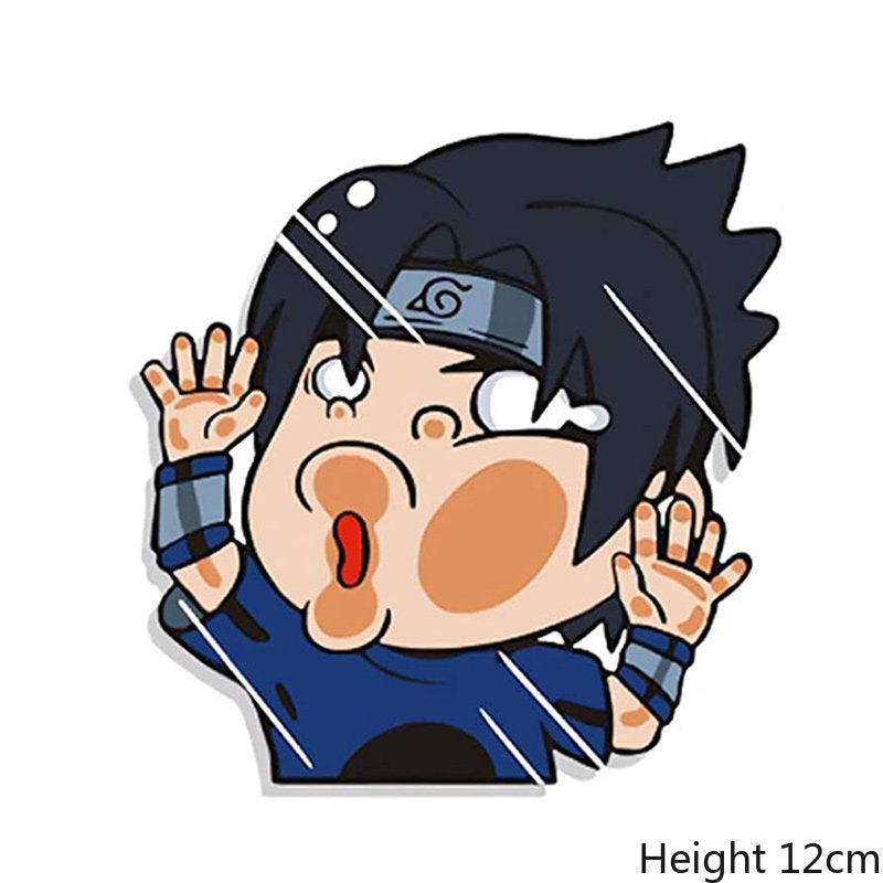 Anime Naruto Stickers Funny Sasuke Peek Window Stickers Laptop Decals Waterproof Car Stickers Personality Anime Stickers