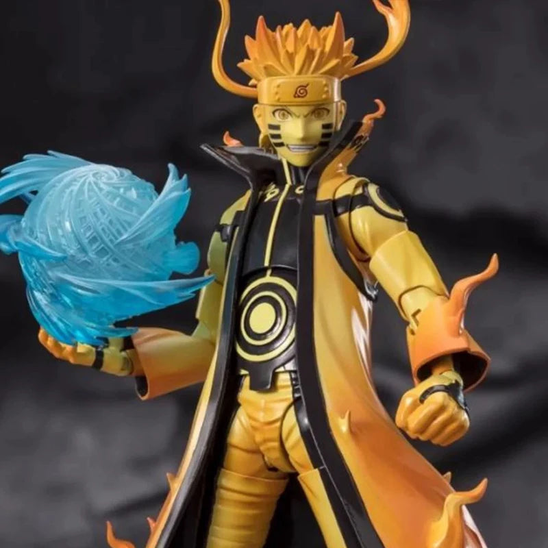 SHF Uzumaki Naruto Action Figure Rikudo Sennin Naruto Kurama Link Mode Figurine Movable Model Collection Anime Toy