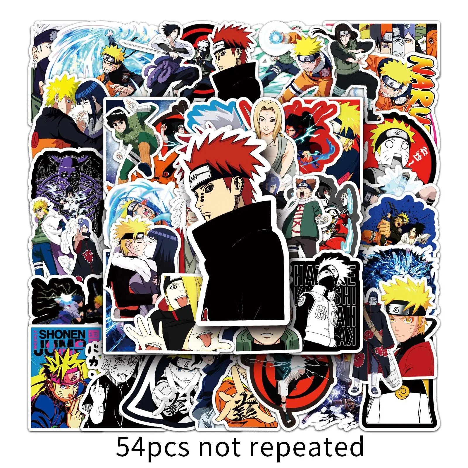 50 Pcs Naruto Shippūden Sasuke Naruto Kakashi Anime Cartoon Sticker DIY Graffiti Notebook Skateboard Waterproof Decor Toys Gift