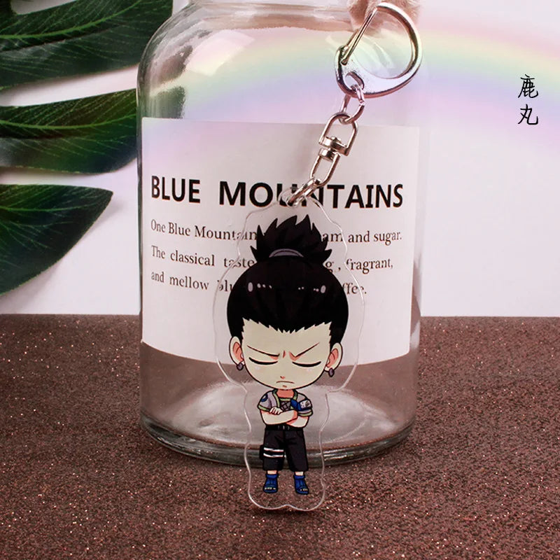 Anime Akatsuki Keychain Uzumaki Gaara Uchiha Sasuke Senju Hashirama Pain Jiraiya Acrylic Key Chains Pendant Figure Toys Gifts
